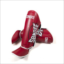 (Red, Medium) Sandee Cool-Tec Muay Thai Shin Guards