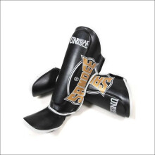 (Black/Gold, Large) Sandee Cool-Tec Muay Thai Shin Guards