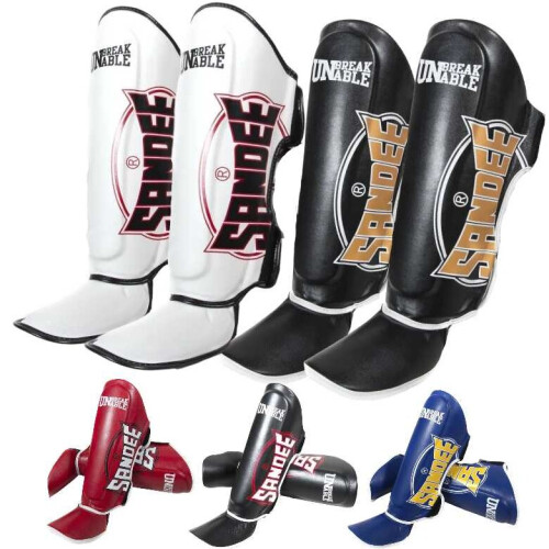 (Red, Medium) Sandee Cool-Tec Muay Thai Shin Guards 1