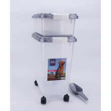 3 Piece Pet Food Storage Containers Plastic Airtight for Pets Dog Birds Animals
