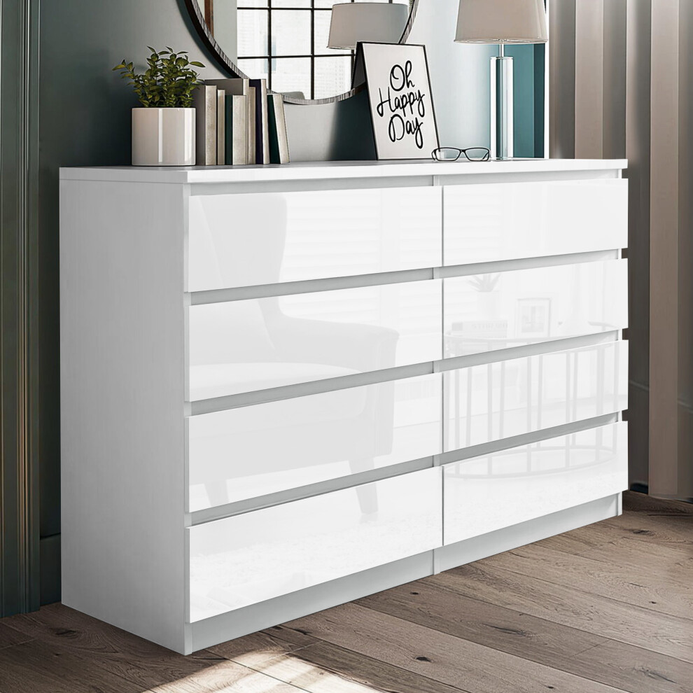 (8 Drawers Chest White) Chest Of Drawers Bedroom Furniture Storage Bedside 2 to 8 Drawers