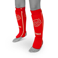 (Red, Junior) Sandee Cotton Lightweight Shin Guards