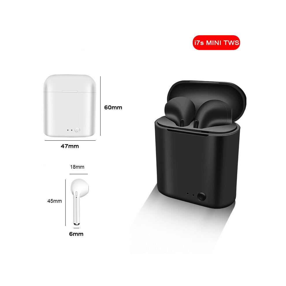 (A-I7s Mini Tws Bk) I7s Mini 2 Tws Wireless Headphones Bluetooth 5.0 Earphone Matte Macaron Earbuds Handsfree With Mic Charging Box Headset 4851204880105