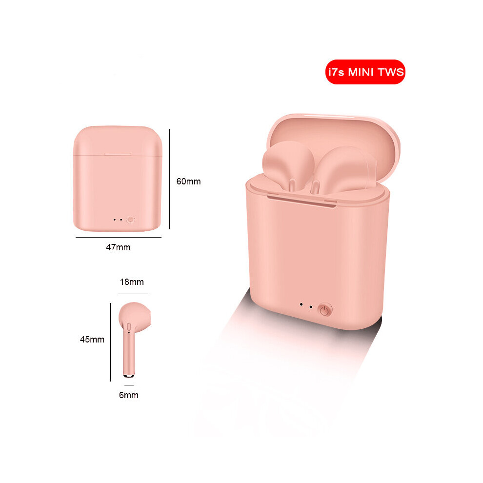 (A-I7s Mini Tws Pk) I7s Mini 2 Tws Wireless Headphones Bluetooth 5.0 Earphone Matte Macaron Earbuds Handsfree With Mic Charging Box Headset 4851204880143