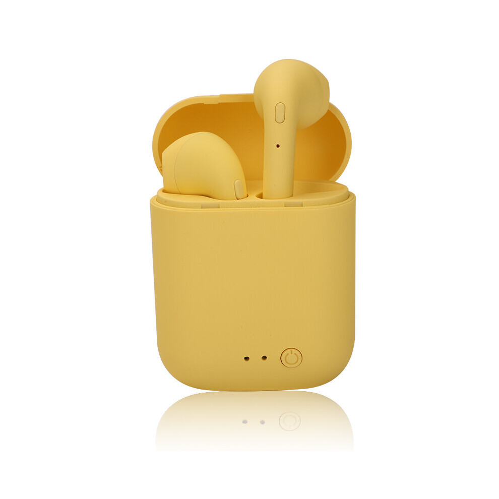 (A-Mini-2 ) Mini Wireless Headphone Bluetooth Earphones Waterproof Earpieces Sport Earbuds For Huawei Iphone Oppo Xiaomi Tws Macaron Headset Yellow 4851204898490