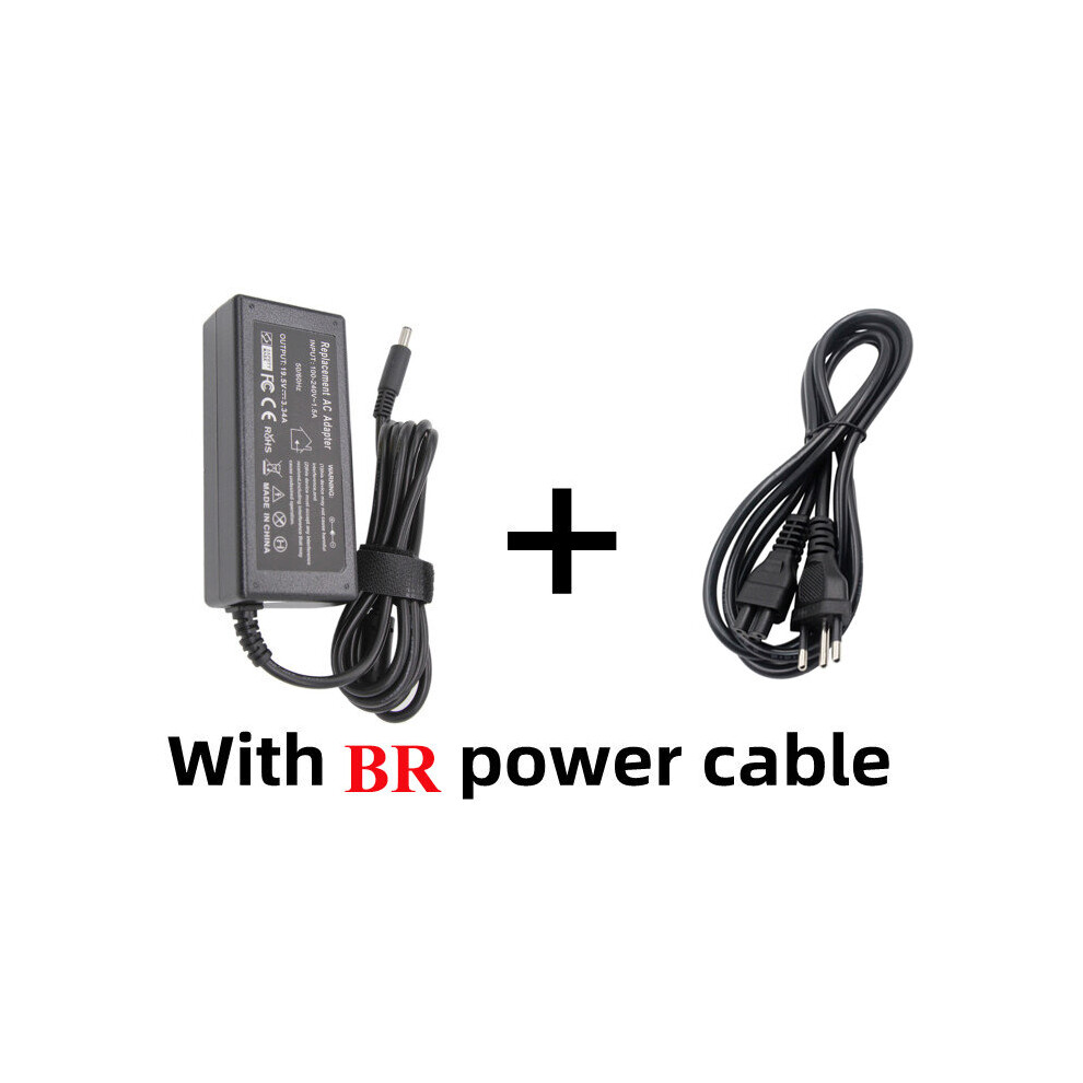 (A-With Br Plug) 19.5V 3.34A 65W 4.5*3.0Mm Laptop Charger Adapter For Dell Inspiron 14 15 17 3551 3552 3558 5551 5552 5555 5558 5559 7460 7569 4855672916106