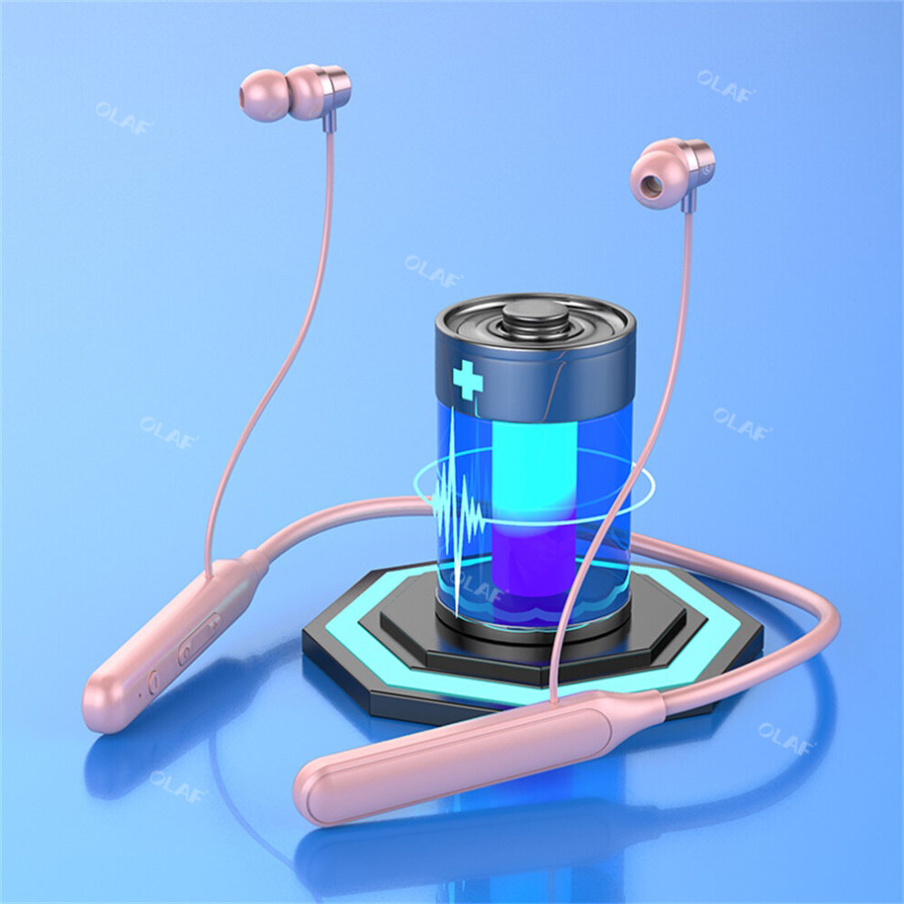 (A-) Olaf Headphones Wirelsss Bluetooth Earphones Neckband Magnetic Sport Tws Headset With Mic Earbuds Hifi 9D Waterproof Headphone Pink 4851204945088