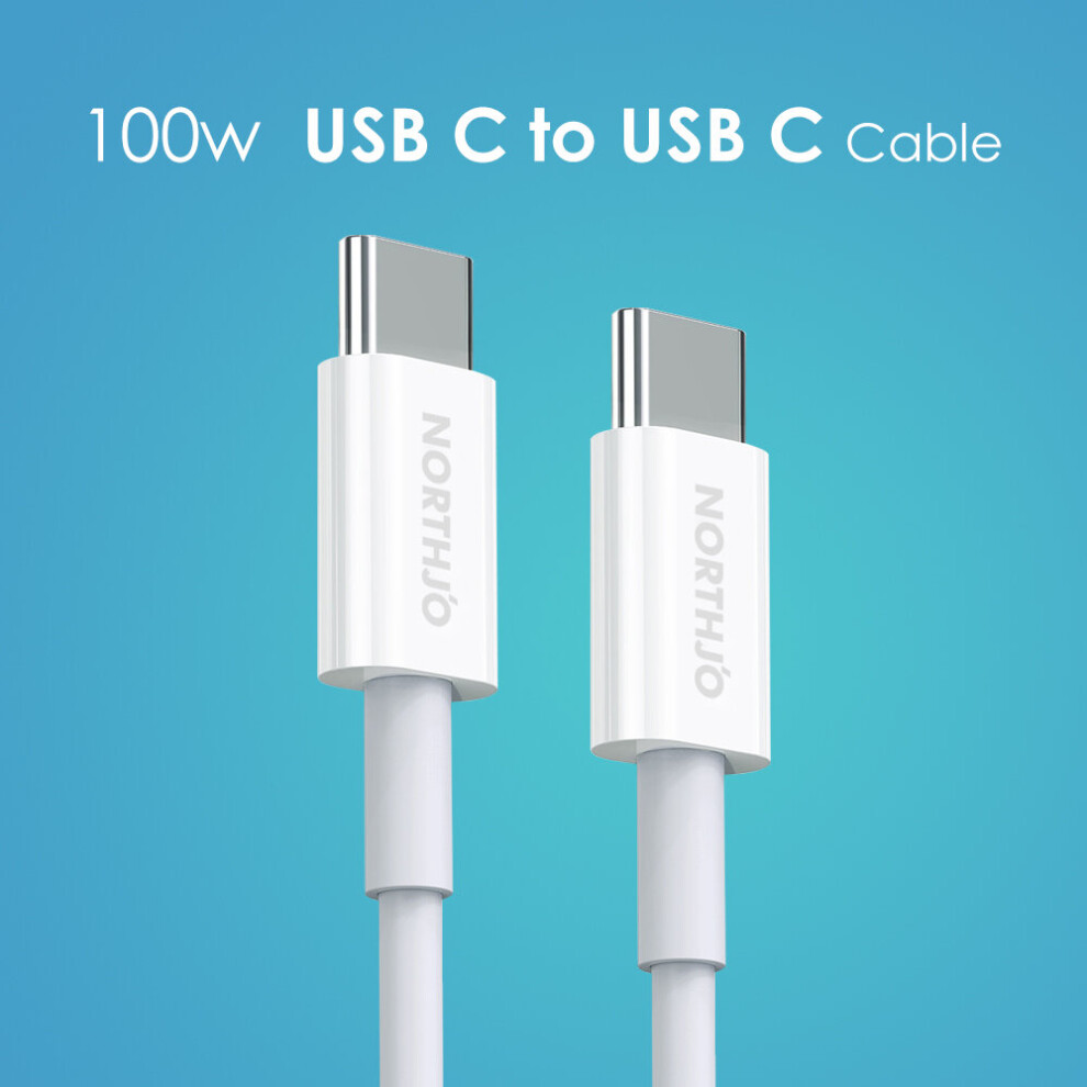(A-2M Cable) Northjo 65W Quick Charge 3.0 Usb C Pd Laptop Charger Power Adapter With Type C Charging Cable For Macbook Xiaomi Huawei Samsung 4855672976353