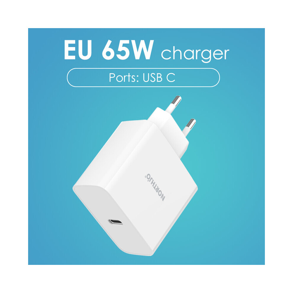 (A-Eu 65W-1C) Northjo 65W Quick Charge 3.0 Usb C Pd Laptop Charger Power Adapter With Type C Charging Cable For Macbook Xiaomi Huawei Samsung 4855672976377