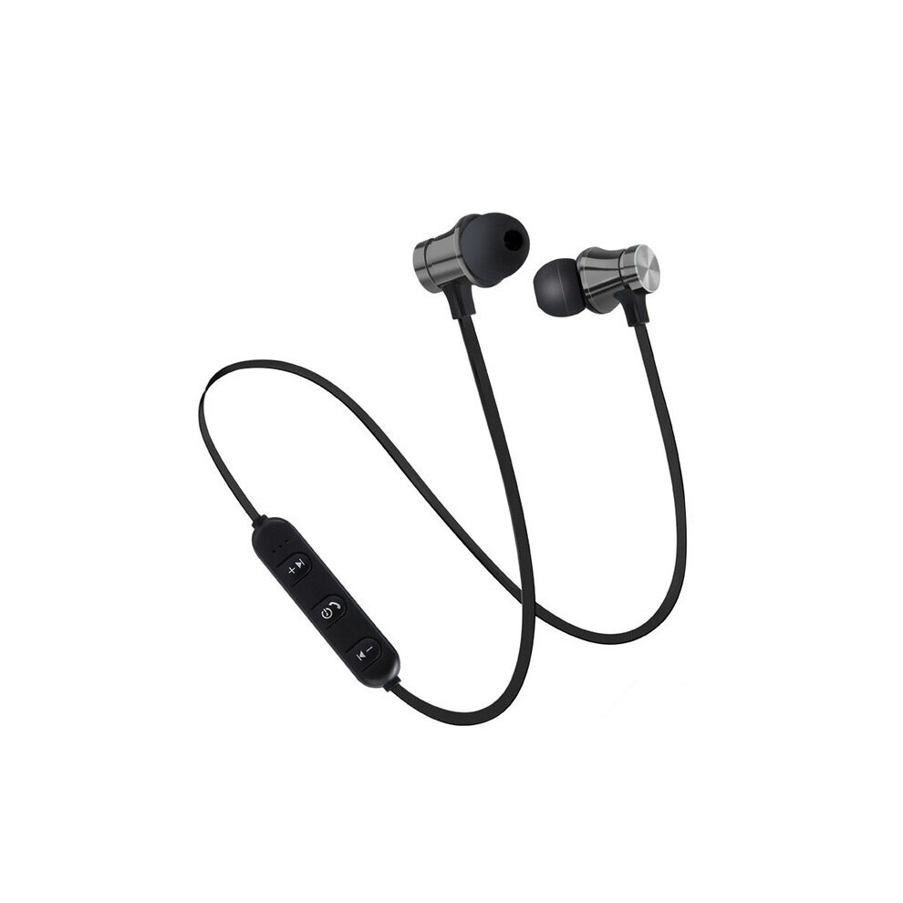 (A-) Magnetic Wireless Bluetooth Earphone Xt11 Music Headset Phone Neckband Sport Earbuds Earphone With Mic For Iphone Samsung Xiaomi Black 4851204944739