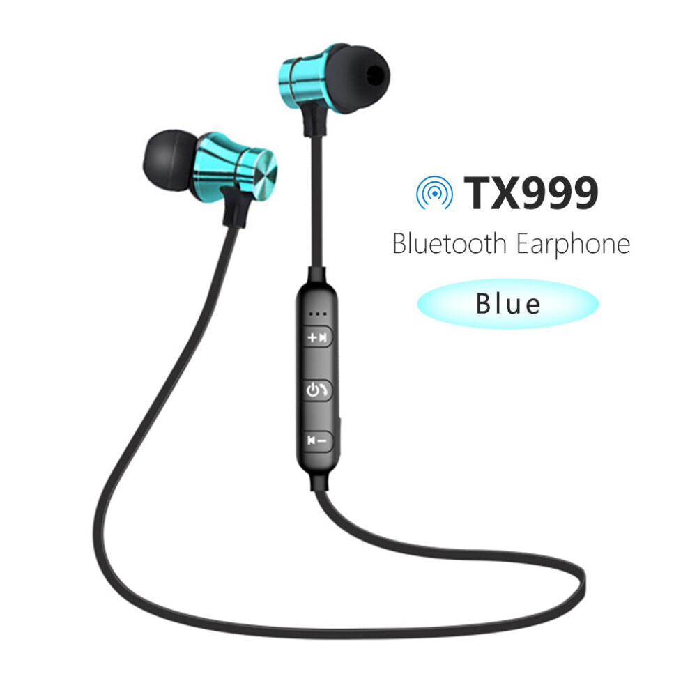 (A-) Magnetic Wireless Tooth 4.2 Earphone Stereo Sport Earbuds In-Ear Noice Cancelling Headset With Mic Headphone For Smart Phone Blue 4851205037126