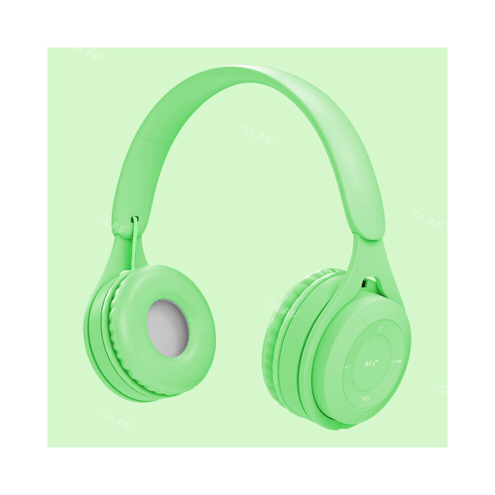 (A-Y08 ) Wireless Headphones 5.0 Bluetooth Earphone Foldable Bass Stereo Sports Game Headset Handfree Earbuds With Mic For Android Ios Green 4851205056387