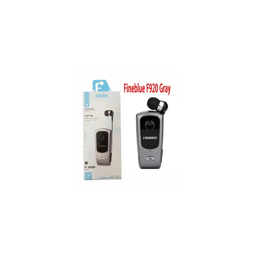(A-F920 With Box) Fineblue F920 Wireless Earphone Bluetooth 5.0 Handsfree Earbud Headset Call Remind Vibrator Wear Clip Driver For Phone F910 F99 Gray 4851204934839
