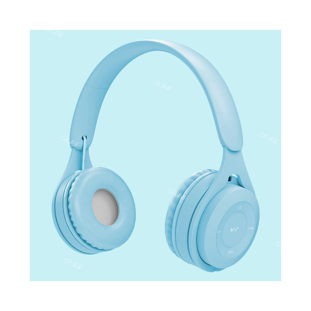 (A-Y08 ) Wireless Headphones 5.0 Tooth Earphone Foldable Bass Stereo Sports Game Headset Handfree Earbuds With Mic For Android Ios Blue 4851205056370