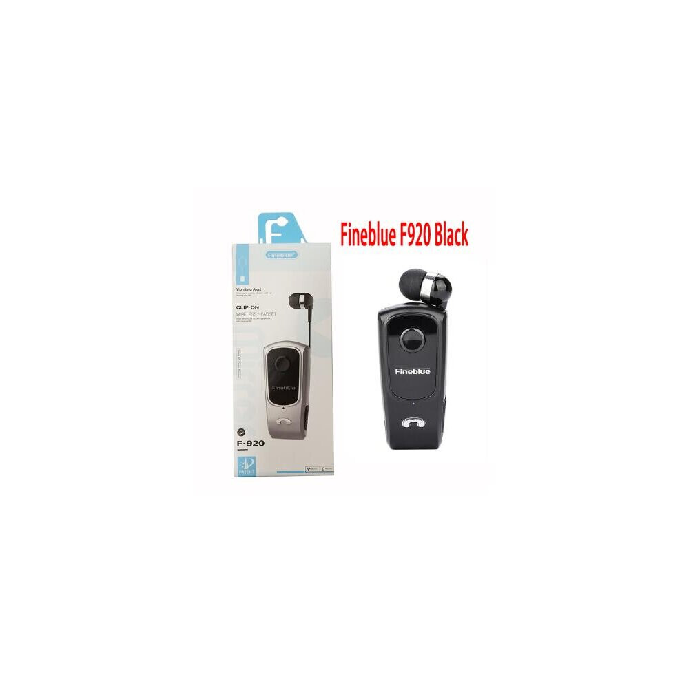 (A-F920 With Box) Fineblue F920 Wireless Earphone Bluetooth 5.0 Handsfree Earbud Headset Call Remind Vibrator Wear Clip Driver For Phone F910 F9 Black 4851204934778