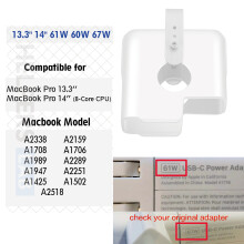 (a-61W 60W 67W 13 14) Travel Cord Organizer Compatible with MacBook Charger Protective Case for Mac Adapter Charging Cable Management Cord Winder