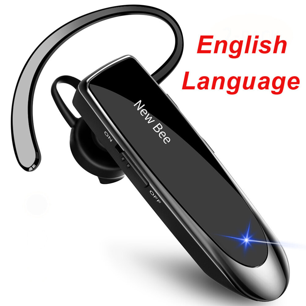 (A-En No Bag) New Bee Bluetooth Headset V5.0 Wireless Earphones Headphones With Mic 24Hrs Earbuds Earpiece Mini Handsfree For Iphone Xiaomi Black 4851204868028