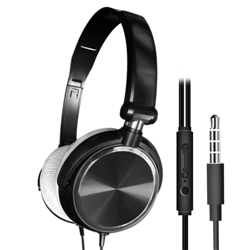 (A-3.5Mm ) Kebidu Hd Sound Wired Foldable Headphones With Microphone Over Ear Headsets Bass Hifi Sound Music Stereo Earphones Auriculares Black 4851204920016