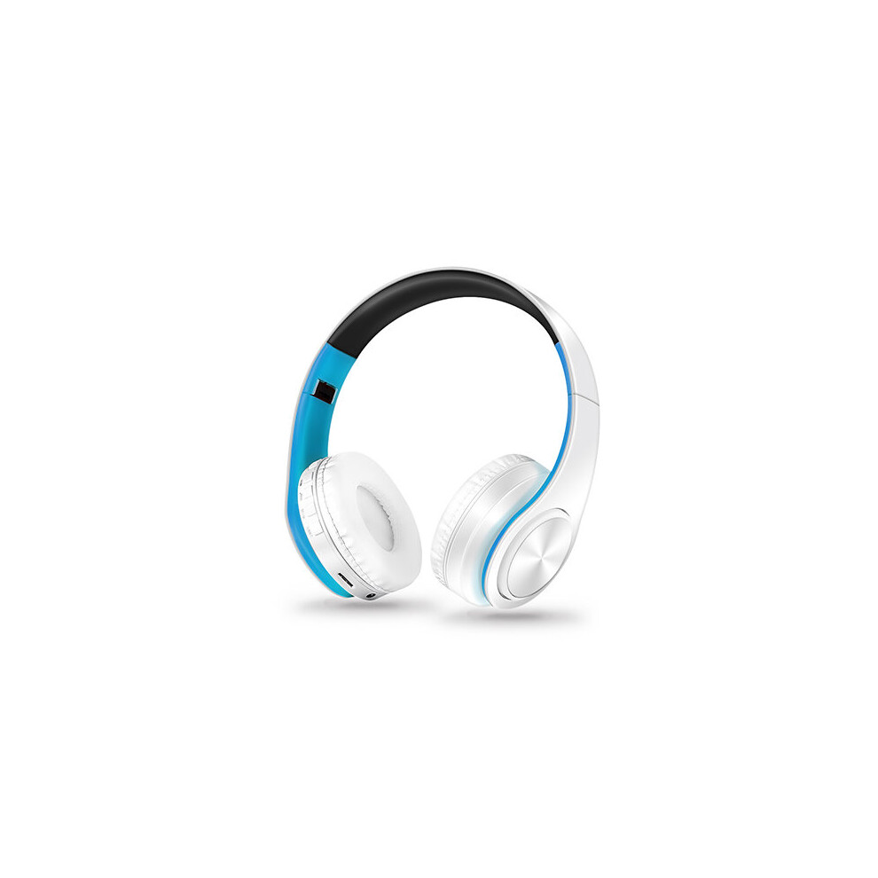 (A- Blue) 2022 Sports Bluetooth Music Headphones Wireless Headset Stereo Bass Earphones With Microphone For Ios And Android White/Blue 4851204905297