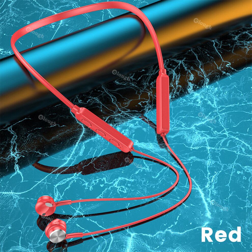 (A-) Sports Wireless Bluetooth Headset Magnetic Adsorption Earphone Running Headset Waterproof Earbuds With Mic Noise Uction Red 4851204970936