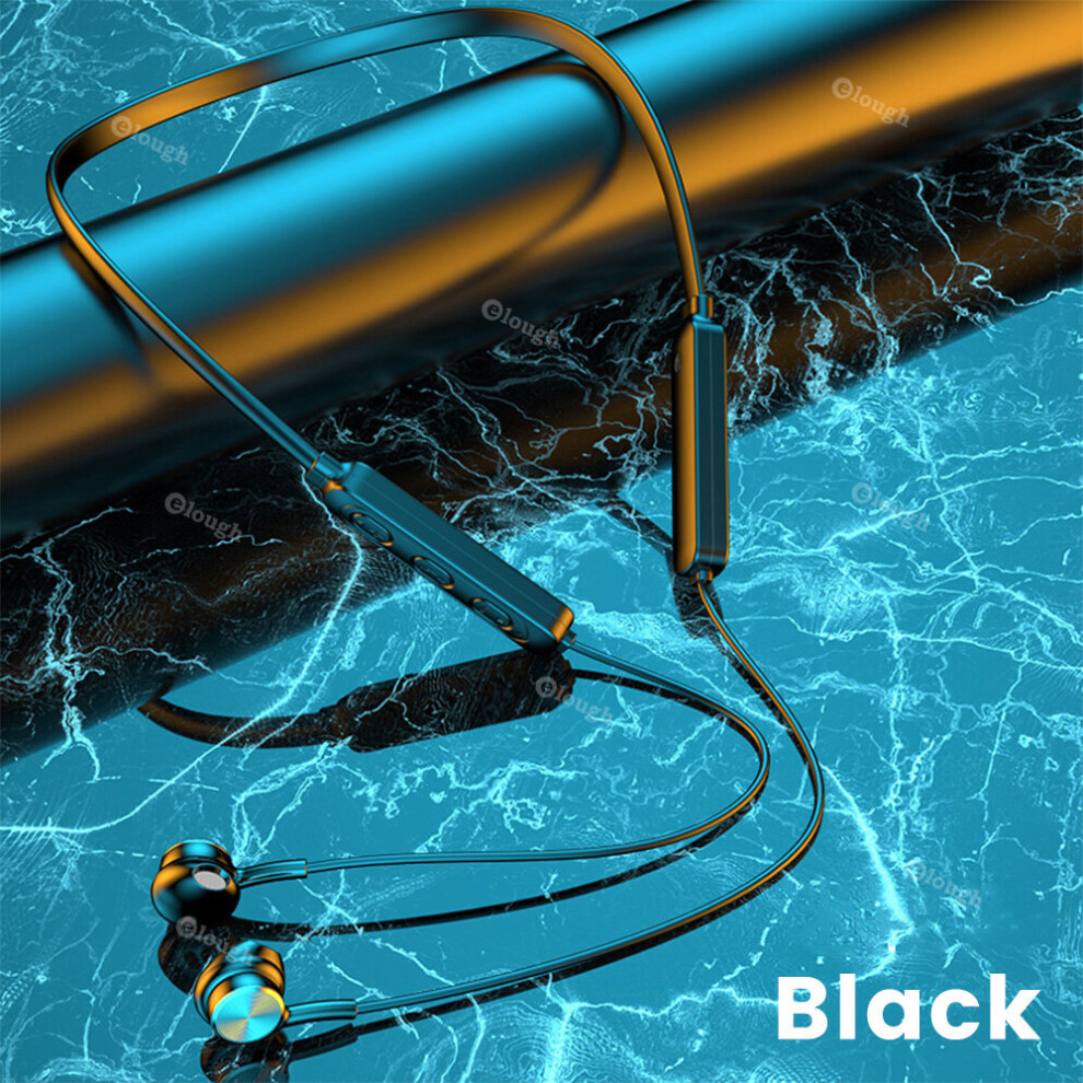 (A-) Sports Wireless Bluetooth Headset Magnetic Adsorption Earphone Running Headset Waterproof Earbuds With Mic Noise Reduction Black 4851204970905