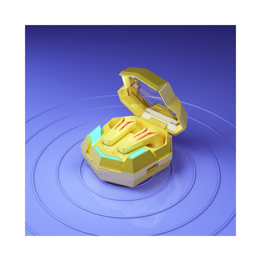 (a-Yellow) VAORLO Game Headphone Bluetooth 5.2 Purple Earphones Noise Cancel Waterproof Headset For All Smartphones In-Ear Earbuds-image-OPC-PBYQBBB-NEW