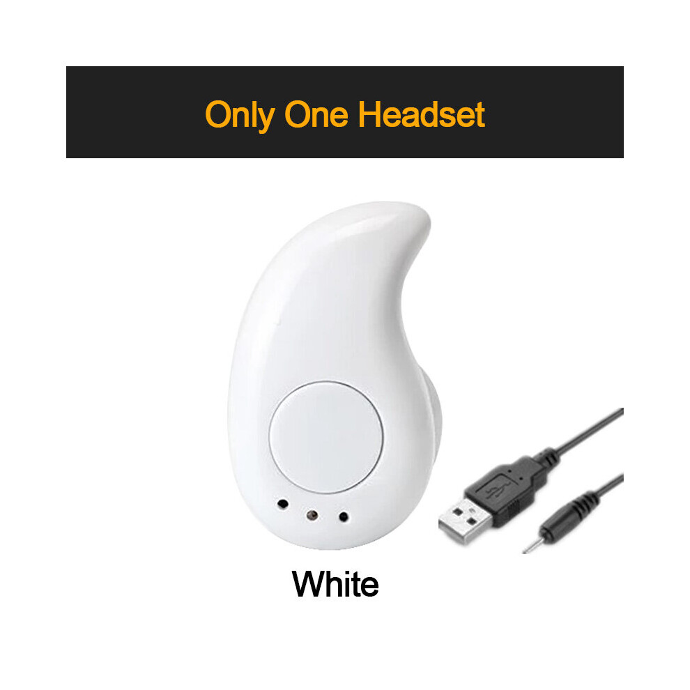 (A-Vip ) New Mini Bluetooth Headset Stereo Wireless Earbuds Noise Reduction Unilateral Business Headset Tws Mini Portable White 4851205027264