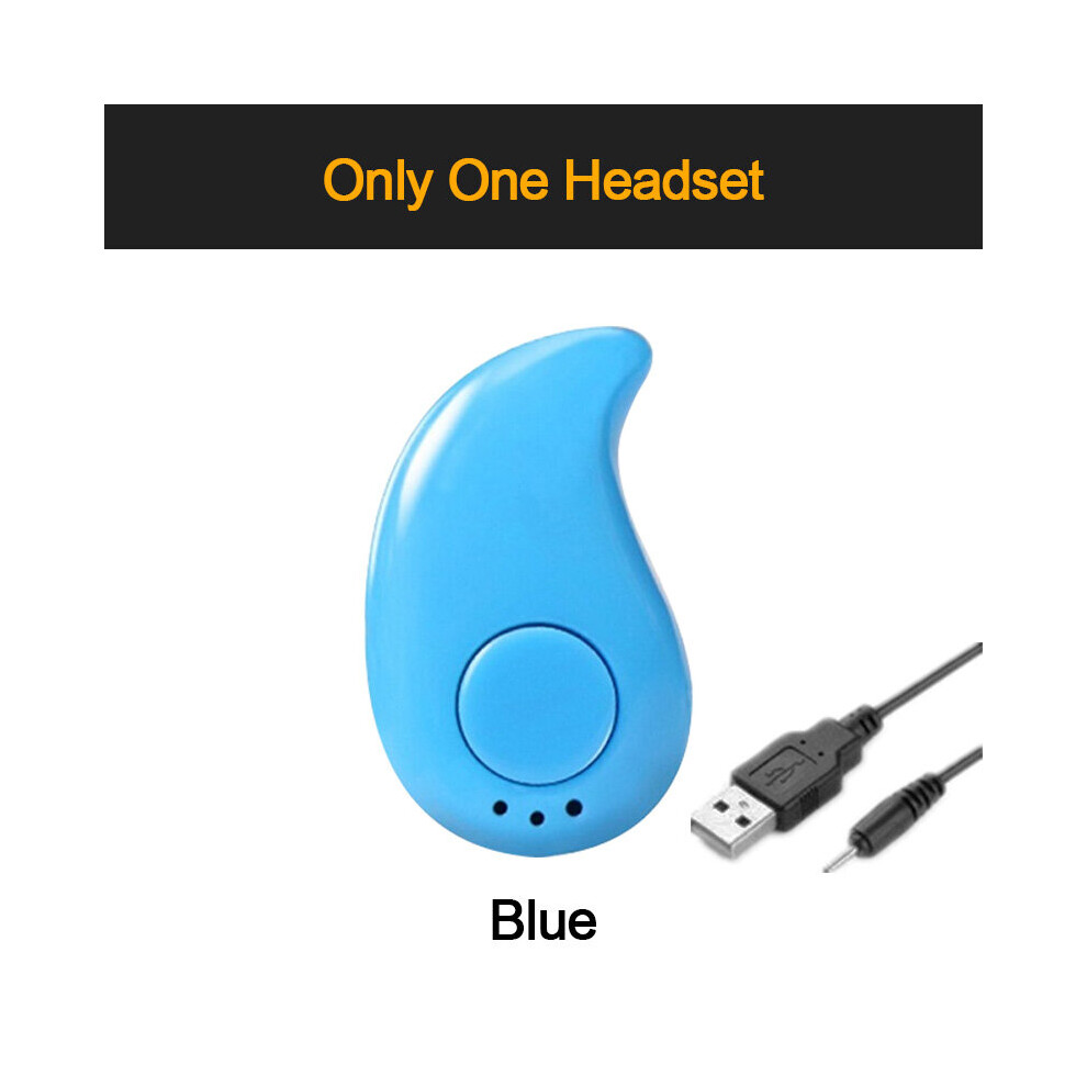 (A-Vip ) New Mini Tooth Headset Stereo Wireless Earbuds Noise Reduction Unilateral Business Headset Tws Mini Portable Blue 4851205027240