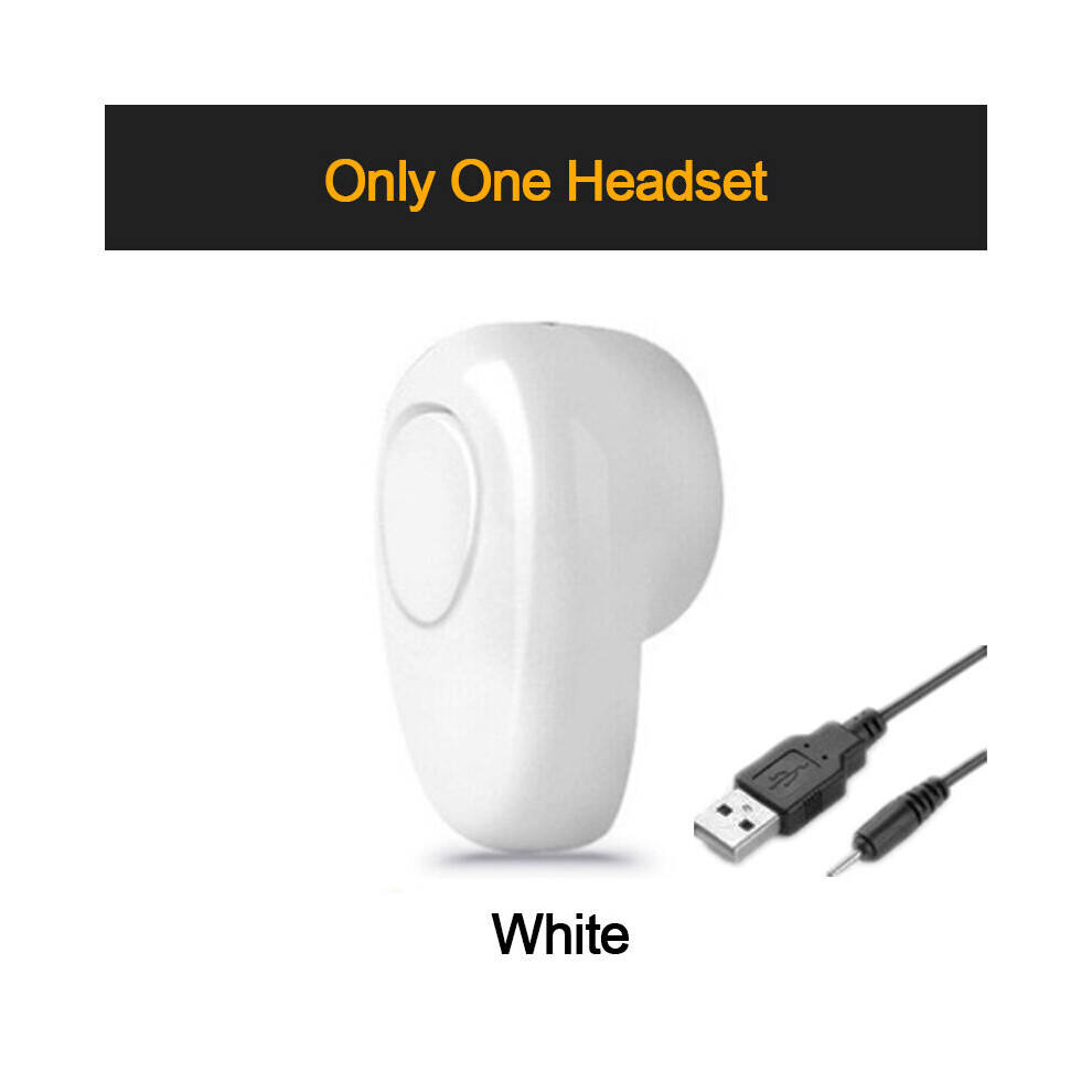 (A-Low ) New Mini Bluetooth Headset Stereo Wireless Earbuds Noise Reduction Unilateral Business Headset Tws Mini Portable White 4851205027219