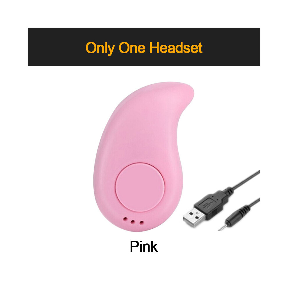 (A-Vip ) New Mini Bluetooth Headset Stereo Wireless Earbuds Noise Reduction Unilateral Business Headset Tws Mini Portable Pink 4851205027257