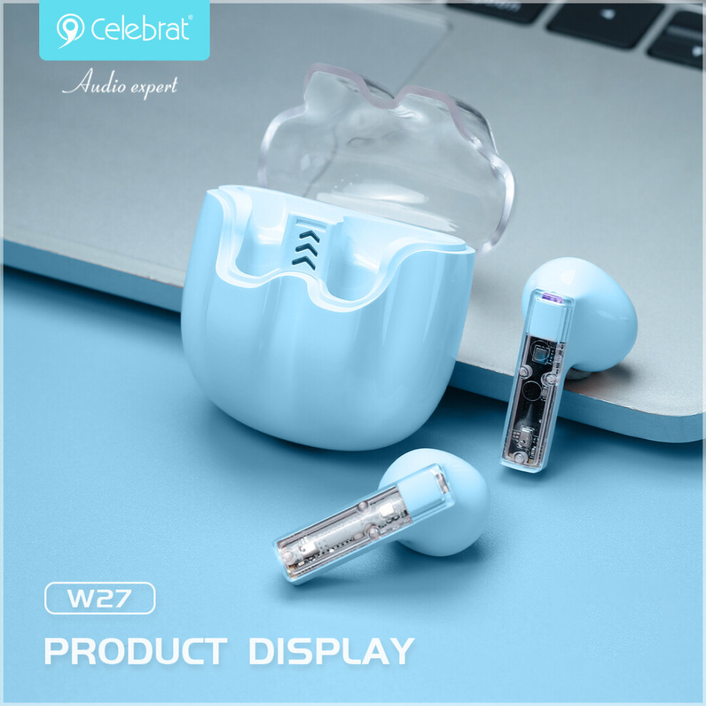 (A-) Heavy Bass Tws Wireless Earbuds In Ear Led Earphones Tooth 5.1 Wireless Headphones Waterproof Sport Gaming Headset With Mic Blue 4853106756793