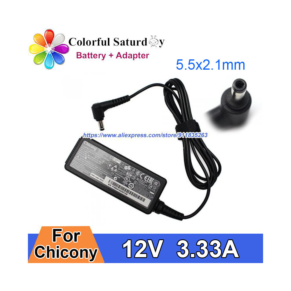 (A-) Original Chicony 12V 3.33A 40W Ac Adapter A12-040N1a Laptop Charger Power Supply 5.5X2.1mm 4855672976278