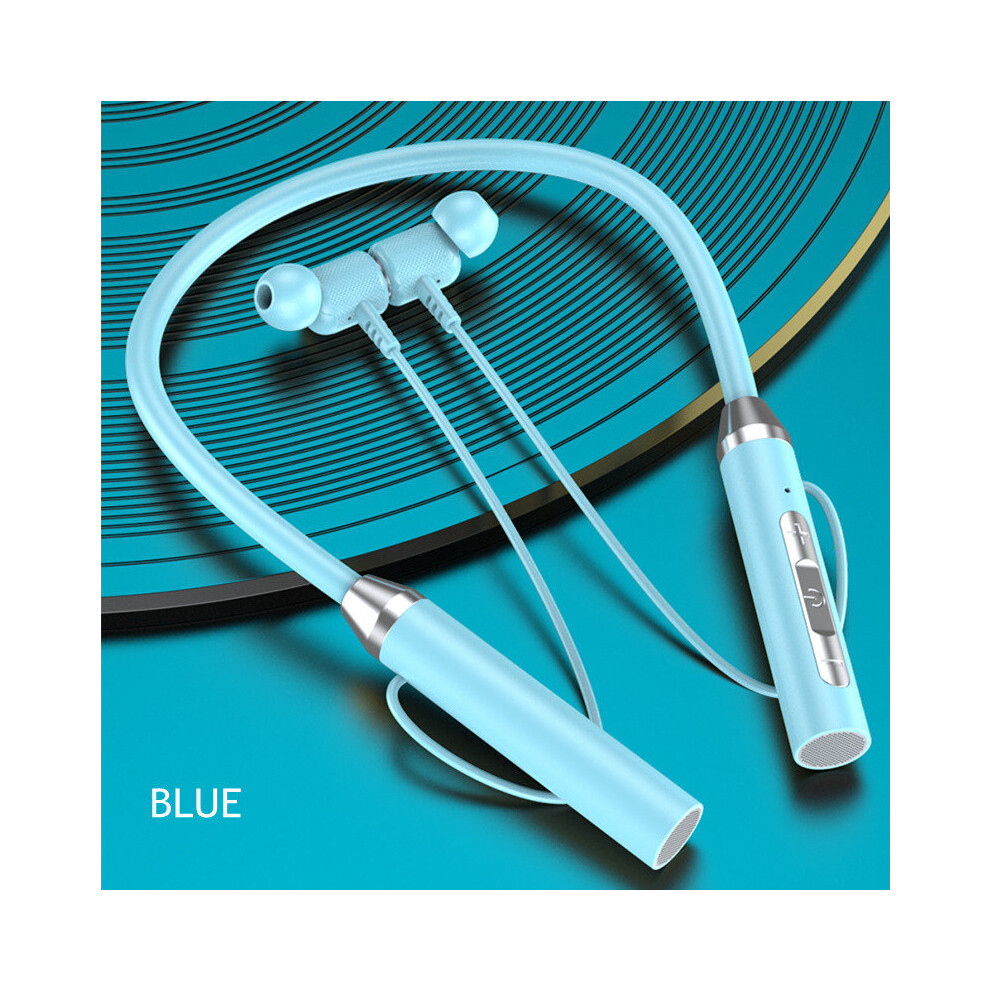 (A-) Olaf Tooth 5.0 Wireless Earphones Headphones Tws Magnetic Neckband Earphones Ipx7 Waterproof Sport Headset With Micphone Blue 4851204875682