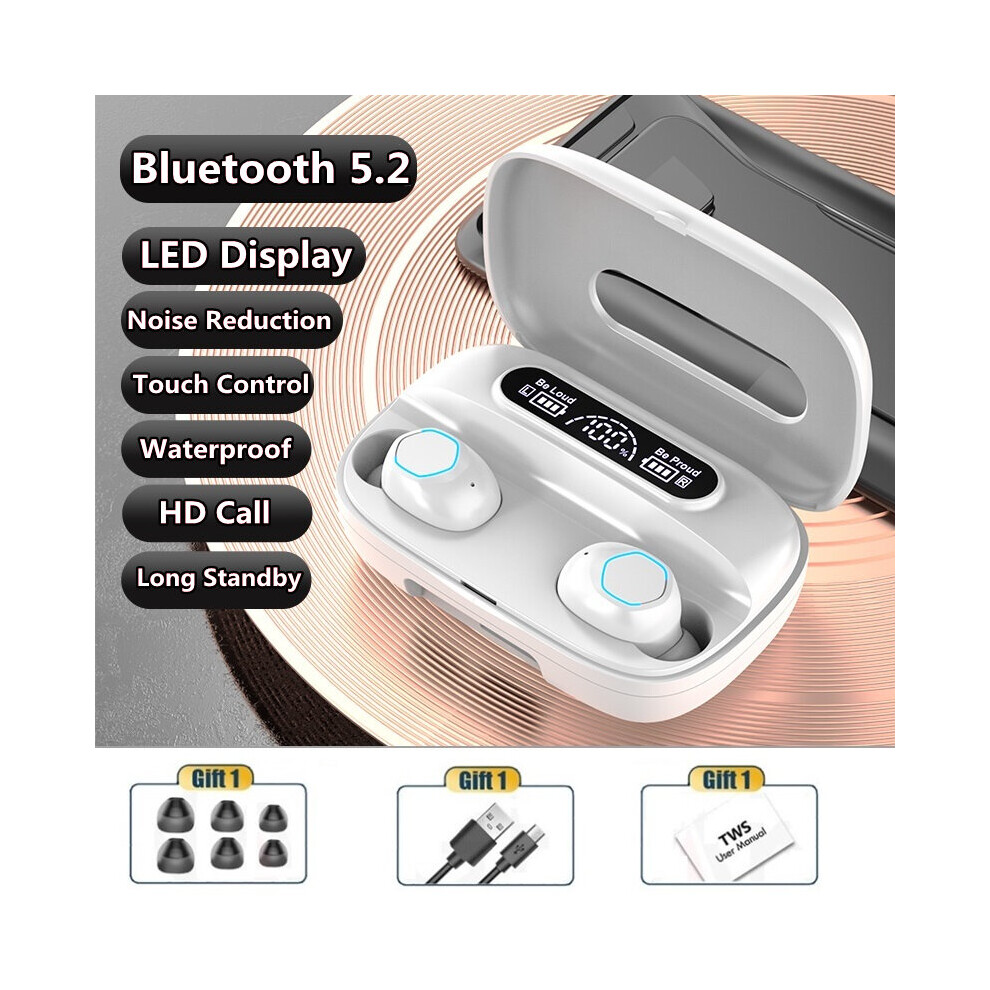 (A-) Fangtuosi Tws Wireless Earphone Hifi Bluetooth Headset 5.2 Bluetooth Reduction Noise Headphones Sports Earbuds With Mic White 4851205043875