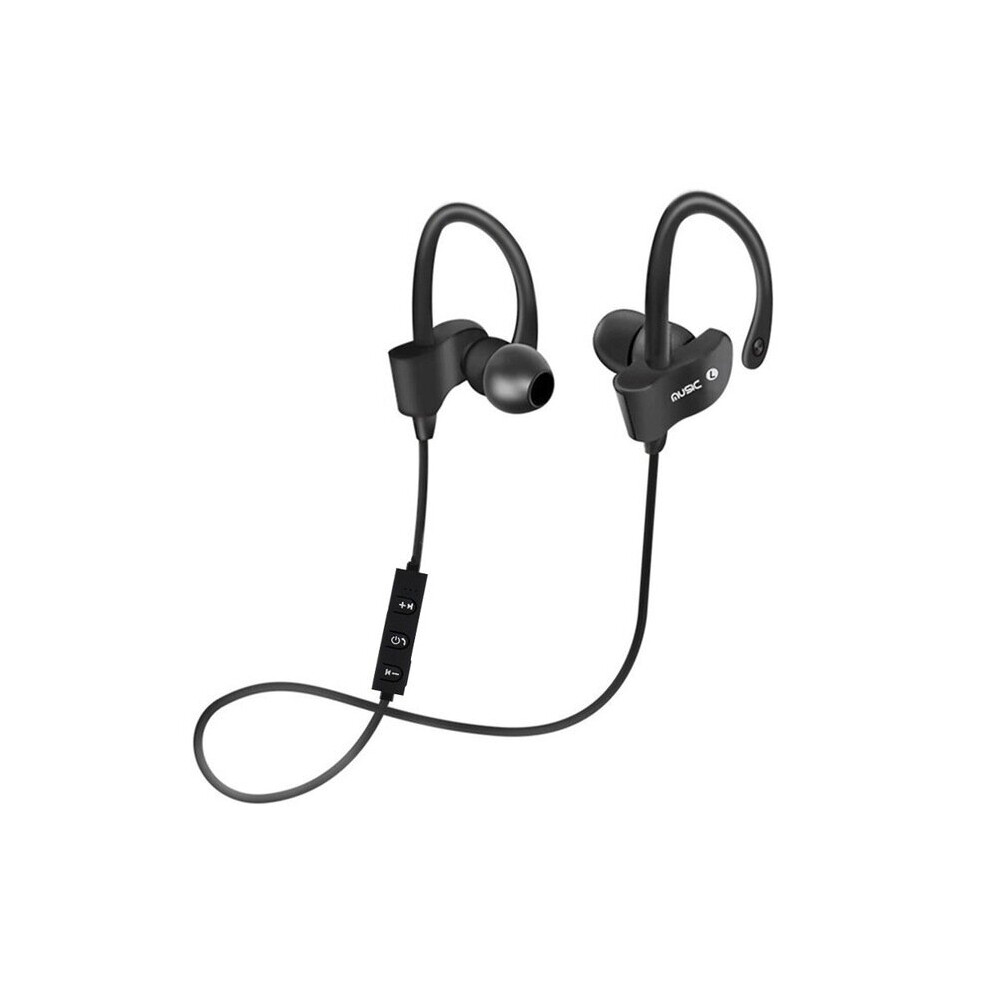 (A-) 558 Bluetooth Earphone Earloop Earbuds Stereo Bluetooth Headset Wireless Sport Earpiece Handsfree With Mic For All Smart Phones Black 4851204938493