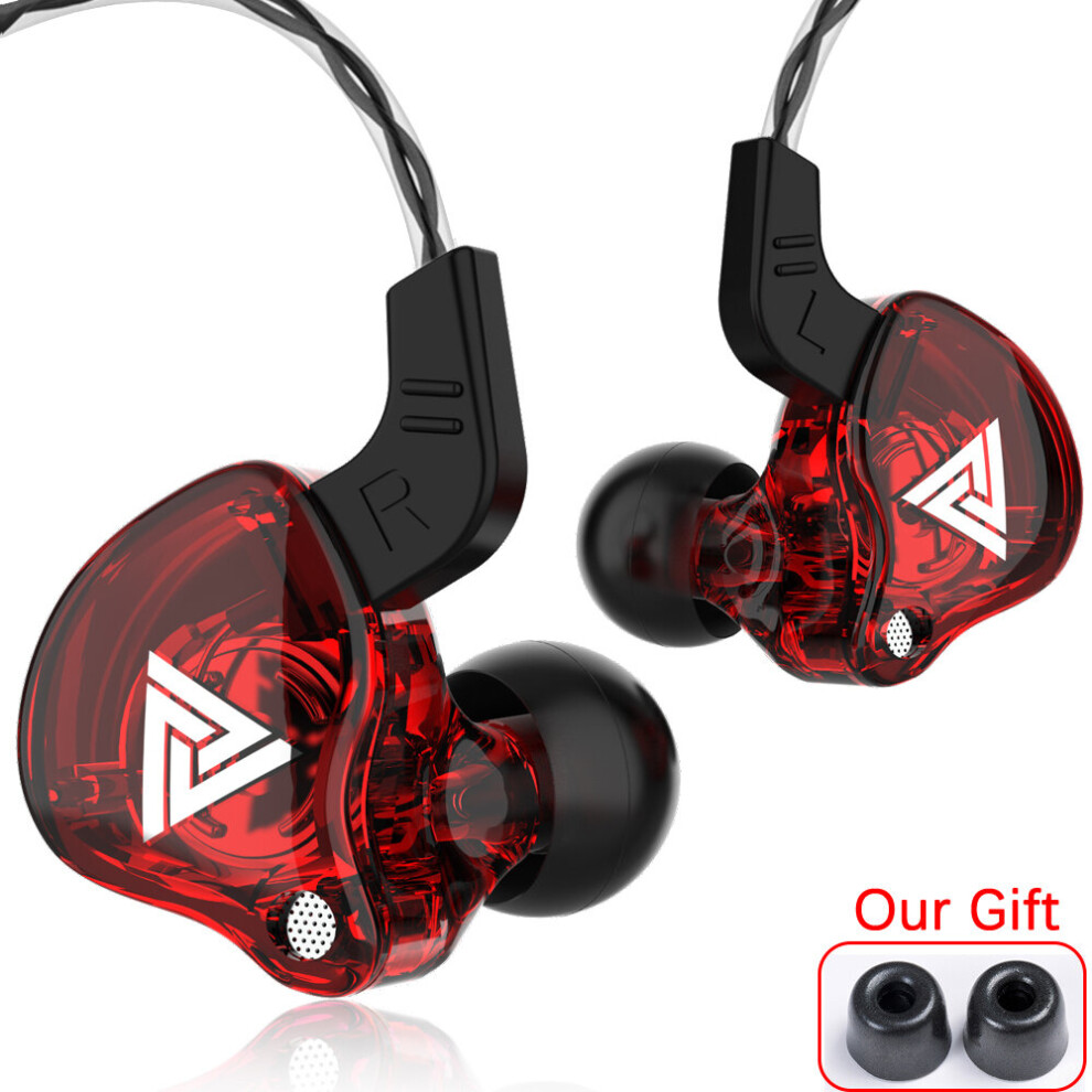 (A-) Qkz Ak6 3.5Mm In Ear Earphone Copper Driver Hifi Sport Headphone For Running With Microphone Headset Music Wi Headset Earbuds Red 4851204972367