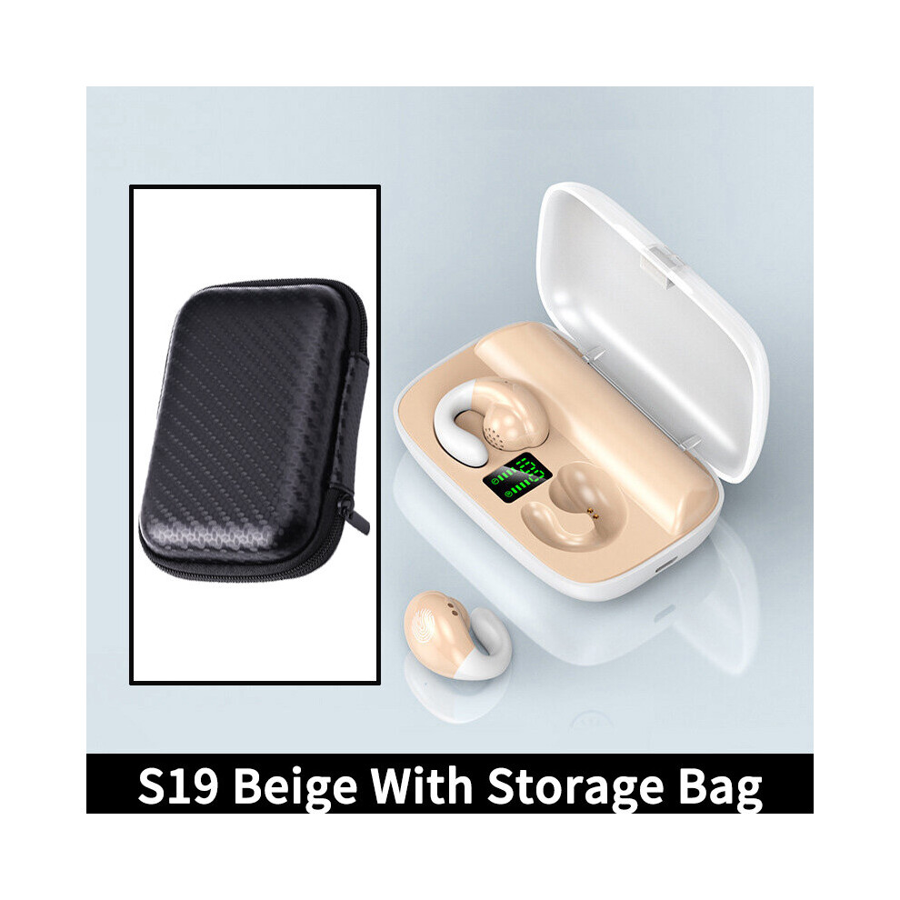 (A-Color With Bag) Bone Conduction Tws Earbuds Bluetooth Earphones Bass Hifi Stereo Wireless Headphone With Mic Sports Waterproof Headset For Phone 4851204893617
