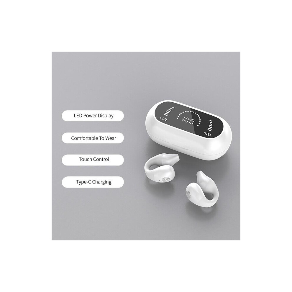 (A-S3 ) Bone Conduction Tws Earbuds Bluetooth Earphones Bass Hifi Stereo Wireless Headphone With Mic Sports Waterproof Headset For Phone White 4851204893662