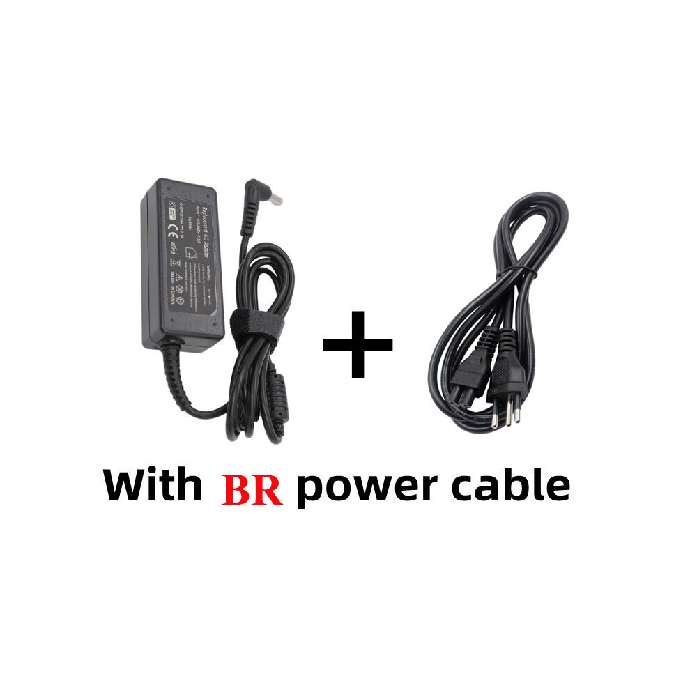 (A-Adapter With Br) 19V 2.1A 40W 5.5*1.7Mm Ac Adapter Laptop Charger For Acer Aspire D255 D257 D270 722 725 756 Power Supply For Notebook 4855672978807