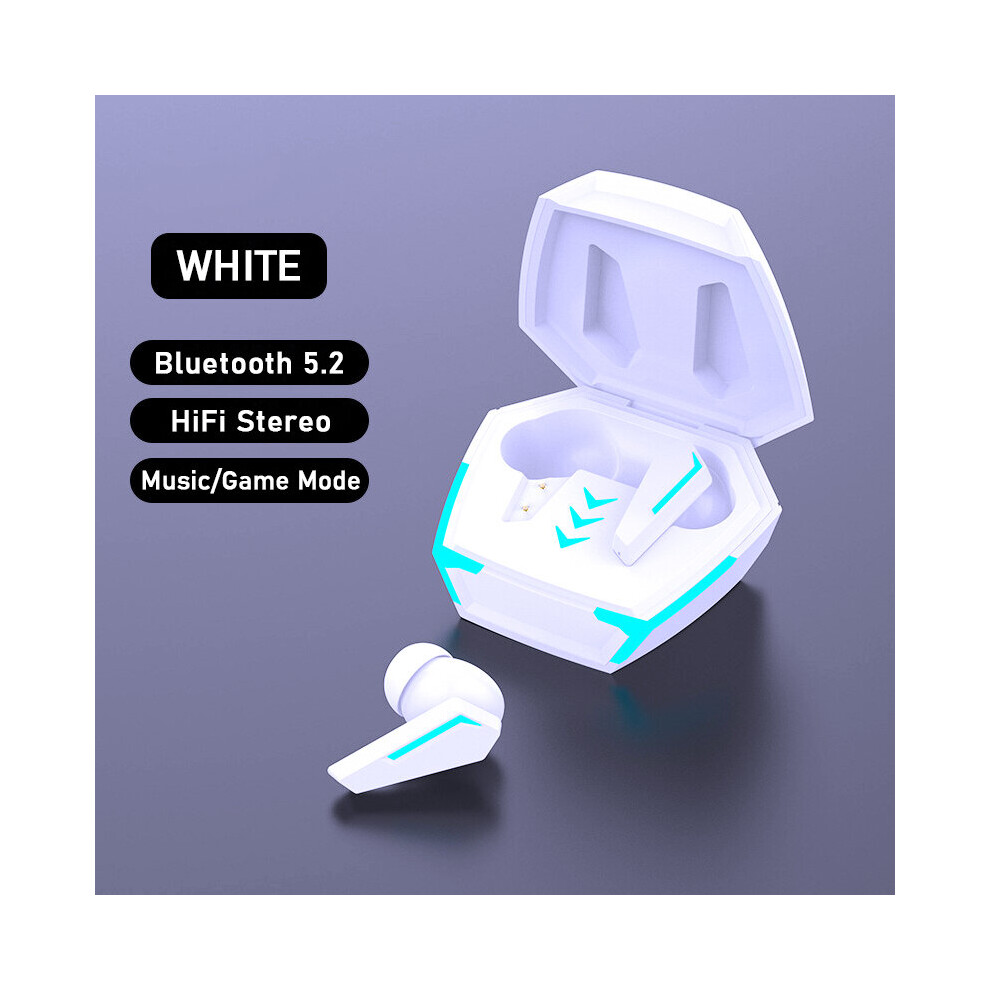 (A-) Tecsire M10 Gaming Earphone Bluetooth Wireless Earbuds Tws Stereo Bass Touch Control With Microphone White 4851204941561