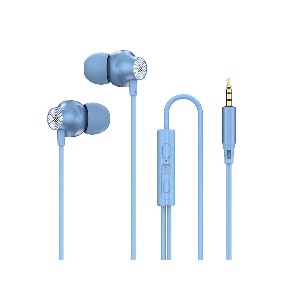 (A- 3.5Mm) 2022 Type-C Metal Earphone For Oneplus 10 9 Pro Huawei Xiaomi In-Ear Mic Wire Control Bass Headset Earbuds Blue 4851204935294