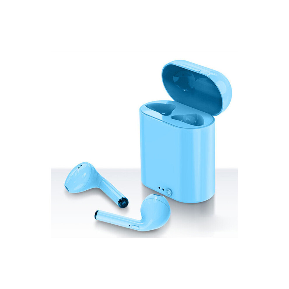 (A-) I7s Mini Earbuds Tws Tooth Earphone Wireless Headphones Blutooth Handfree Headsets With Charging Box For Xiaomi Huawei Phone Blue 4851204948478