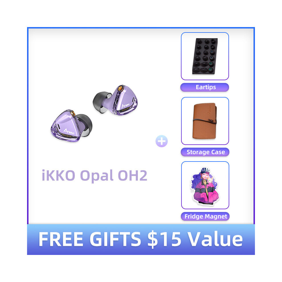 (A-) Ikko Oh2 Wired Earphone Hifi Dynamic Headphones Iem Cable Earphones Music Headset In-Ear Monitor Detachable Design Mmcx Earbuds Purple 4851204907529
