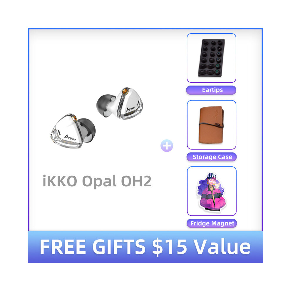 (A-) Ikko Oh2 Wired Earphone Hifi Dynamic Headphones Iem Cable Earphones Music Headset In-Ear Monitor Detachable Design Mmcx Earbuds White 4851204907536
