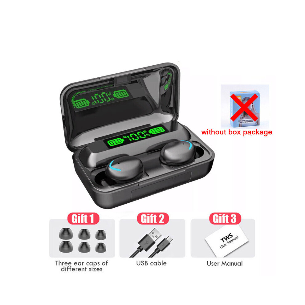 (A-F9-5Blacka) New F9 Tws Headphone M90 Wireless Bluetooth Headset Hifi Earbuds Ps4 Earphone Hearing Aids Handfree With Mic Slide Charging Case 4851204974934