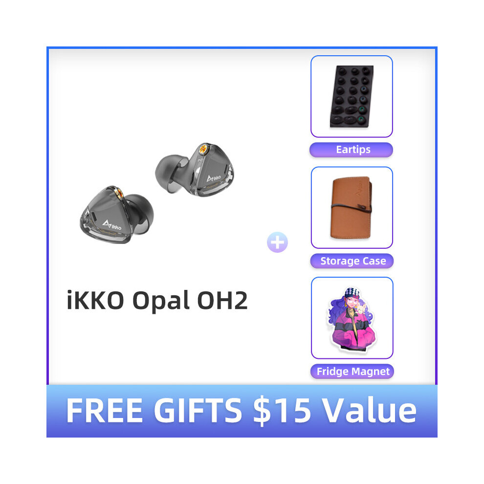 (A-) Ikko Oh2 Wired Earphone Hifi Dynamic Headphones Iem Cable Earphones Music Headset In-Ear Monitor Detachable Design Mmcx Earbuds Grey 4851204907512