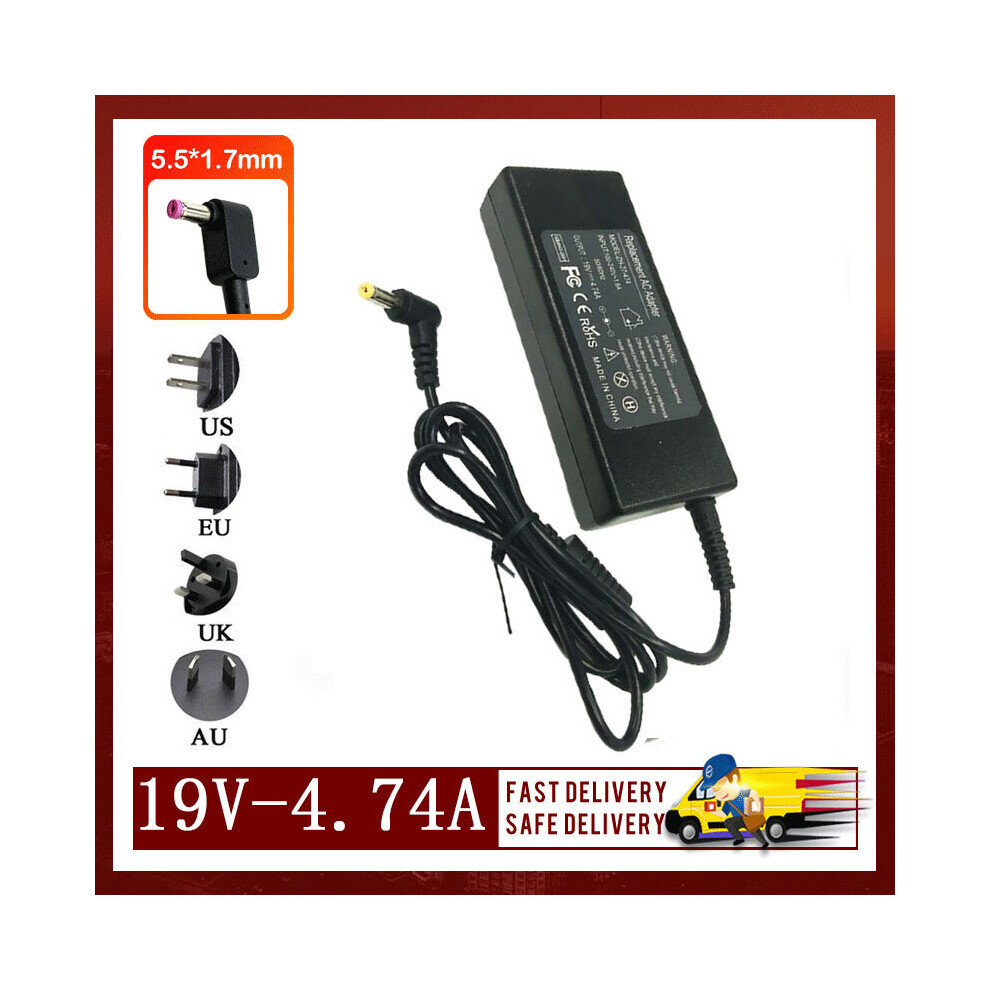 (A-Ac Adapter) New 19V 4.74A 5.5X1.7mm 90W Ac Adapter For Acer Aspire 5750G 5755G Laptop Power Supply 4855672948763