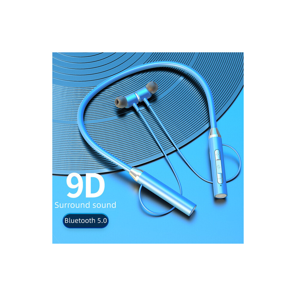 (A-) Olaf Magnetic Earphones Tooth 5.0 Wireless Headphones Neckband Handfree Earbuds Waterproof Headset With Mic Blue 4851204921426