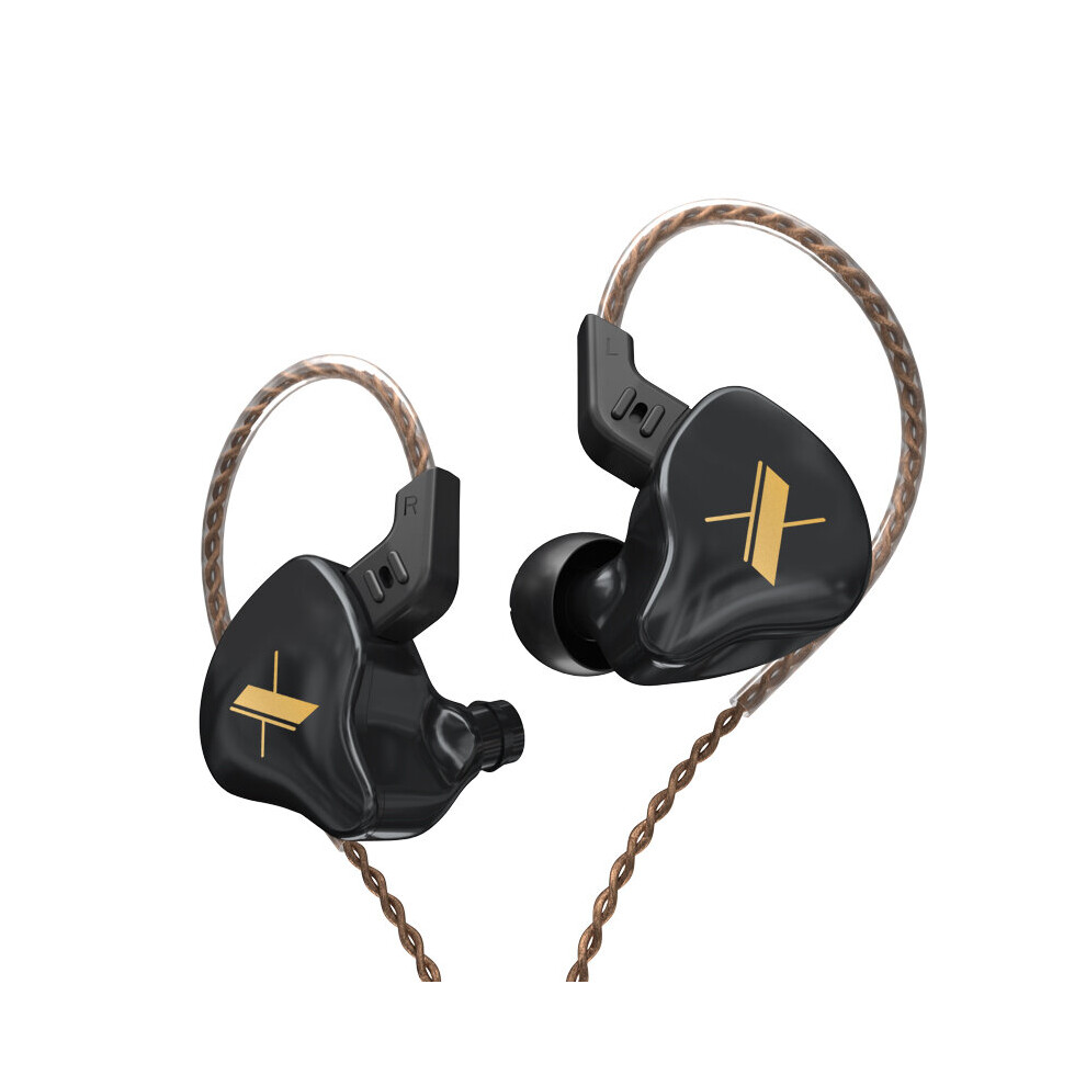 (A-Edx-No-Mic) Kz Edx 1Dd 10Mm Composite Magnetic Dynamic Driver Hifi In-Ear Earphone Iem With Detachable 0.75Mm 2 Pin Cable Black 4851204889160