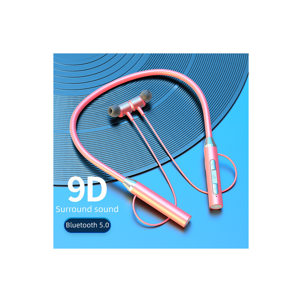 (A-) Olaf Magnetic Earphones Bluetooth 5.0 Wireless Headphones Neckband Handfree Earbuds Waterproof Headset With Mic Pink 4851204921433